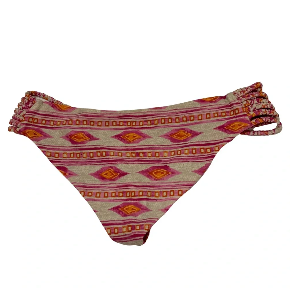 Frankie's Bikini Pink Aztec Southwestern Bottoms sz L